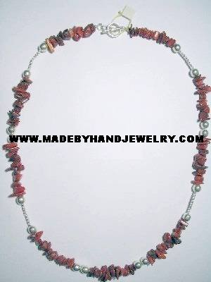 Handmade .950 Silver Necklace with REAL Red Coral