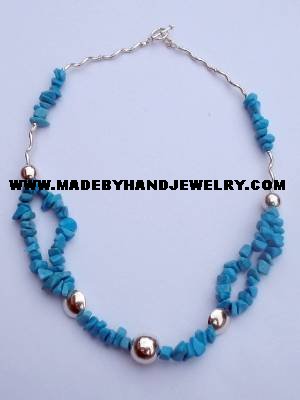 Handmade .950 Silver Necklace with REAL Turqoise