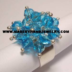 Handmade .950 Silver Ring with lilac colored Murano