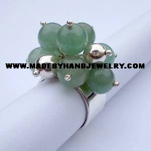 Handmade .950 Silver Ring with Jade Stone