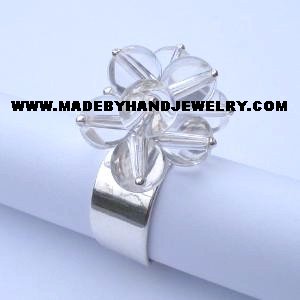 Handmade .950 Silver Ring with Quartz Stone