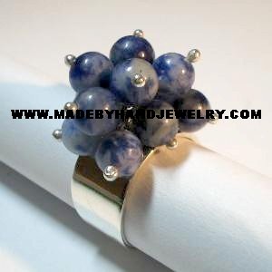 Handmade .950 Silver Ring with Sodalite Stone
