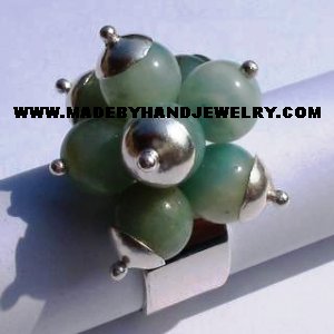 Handmade .950 Silver Ring with Agate