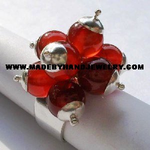 Handmade .950 Silver Ring with Brown Agate