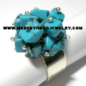 Handmade .950 Silver Ring with Turqoise Stone