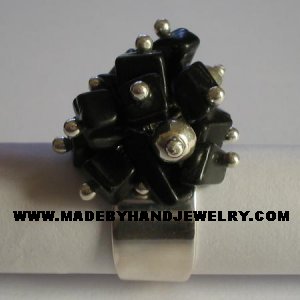 Handmade .950 Silver Ring with Black Onyx