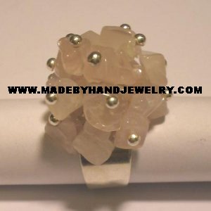 Handmade .950 Silver Ring with Pink Quartz