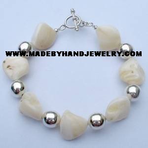 .950 Silver Bracelet with Nacar *EMAIL SIZE FOR AVAILABILITY AND PRICE*