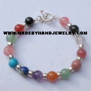 .950 Silver Bracelet with Various Stones *EMAIL SIZE FOR AVAILABILITY AND PRICE*