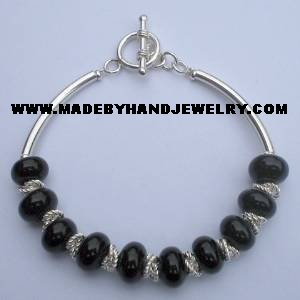 .950 Silver Bracelet with Black Onyx *EMAIL SIZE FOR AVAILABILITY AND PRICE*