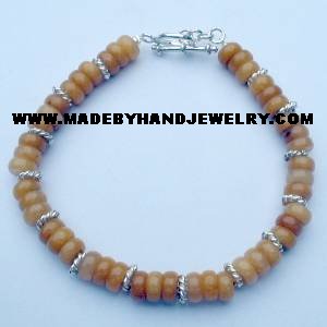.950 Silver Bracelet with Yellow Jasper *EMAIL SIZE FOR AVAILABILITY AND PRICE*