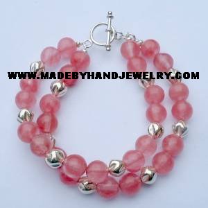 .950 Silver Bracelet with Rodocrosite *EMAIL SIZE FOR AVAILABILITY AND PRICE*