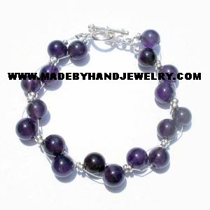 .950 Silver Bracelet with Amethyst *EMAIL SIZE FOR AVAILABILITY AND PRICE*