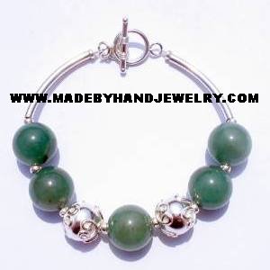 .950 Silver Bracelet with Jade *EMAIL SIZE FOR AVAILABILITY AND PRICE*