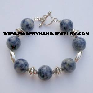 .950 Silver Bracelet with Sodalite *EMAIL SIZE FOR AVAILABILITY AND PRICE*
