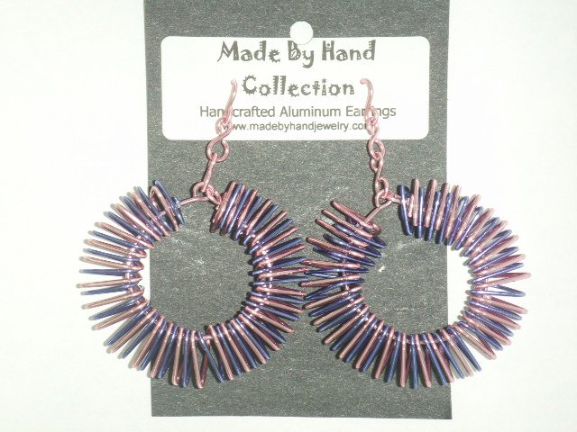 Cotton Candy Pink/Skittle Purple Donut Design Aluminum Earrings -FREE SHIPPING-