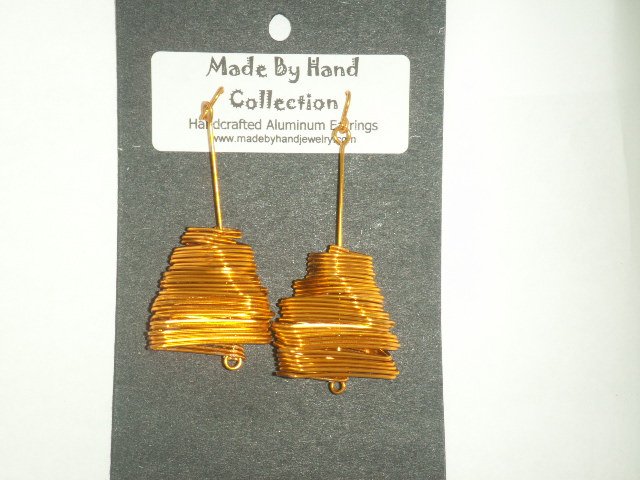 Penny Copper Twisting Rectangular Design Aluminum Earrings -FREE SHIPPING-