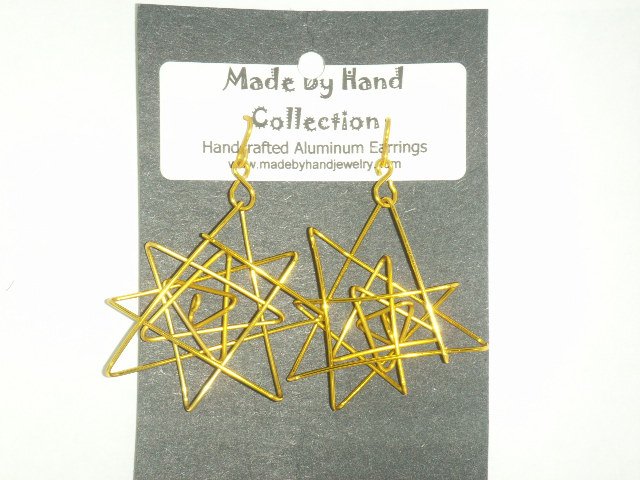 Sunrise Yellow Single Star Design Aluminum Earrings -FREE SHIPPING-