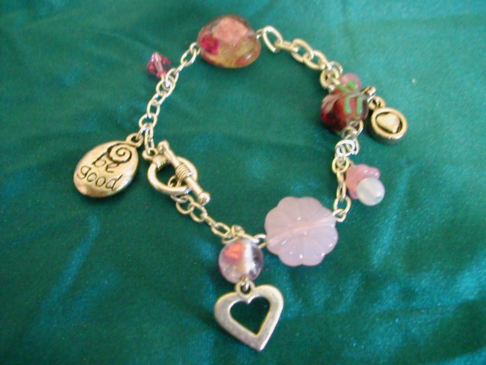 Handmade Beaded Charm Bracelet - "Be True"