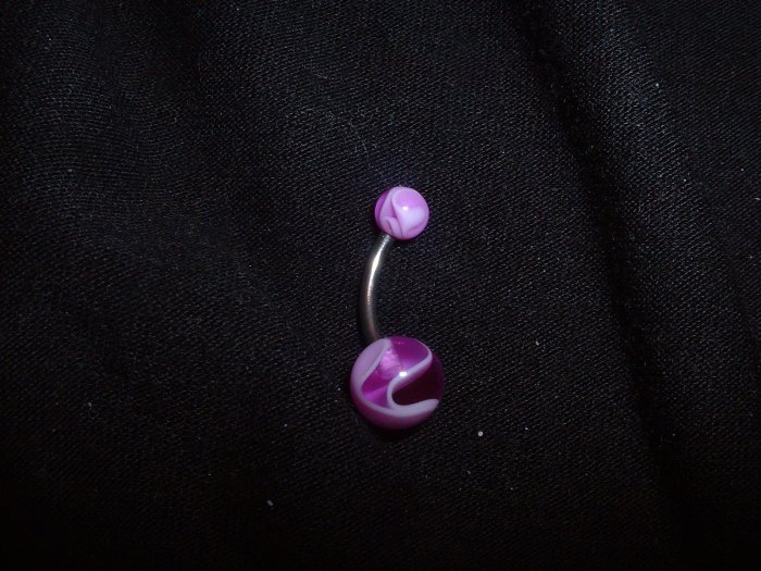 Purple Swirl Belly Ring 14G Curve *FREE SHIP