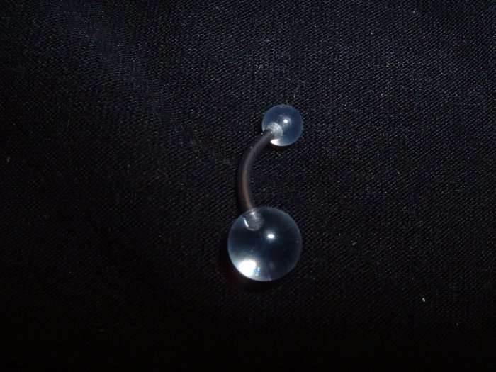 Clear UV Belly Ring 14G Curve *FREE SHIP*