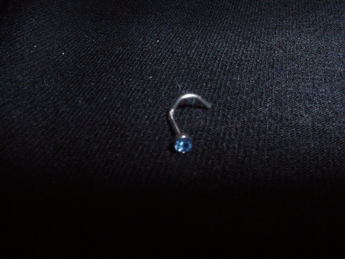 20G Gem Nose Screw Dark Blue Crystal *FREE SHIP*