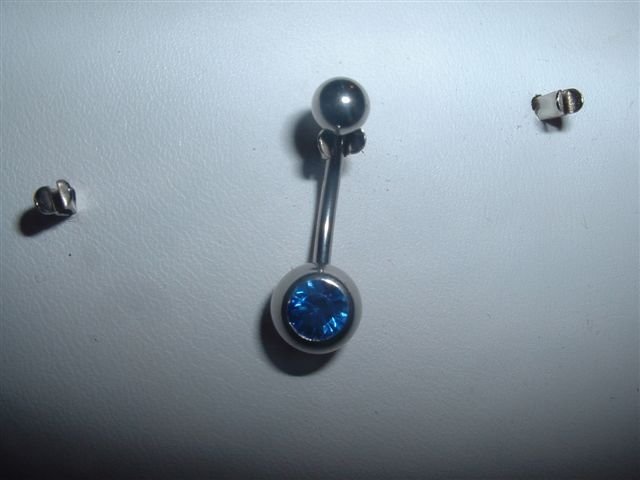 Swarovski Crystal Belly Ring Saphire Colored Gem *FREE SHIP*
