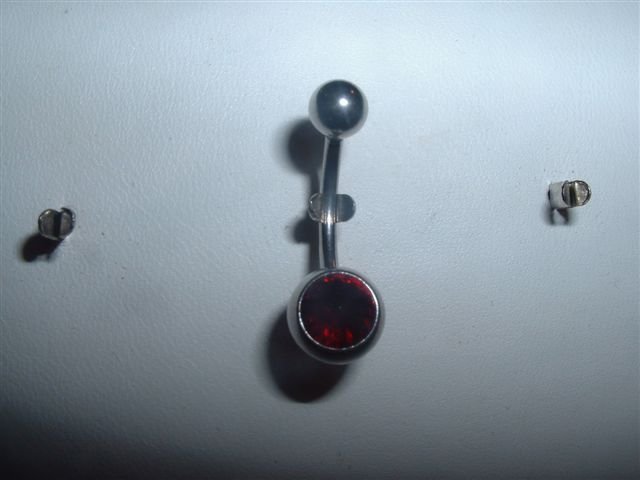 Swarovski Crystal Belly Ring 14G Ruby Color *FREE SHIP*