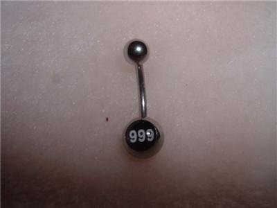 Logo Belly Ring 999 Logo *Brand New* 14G Steel Bar