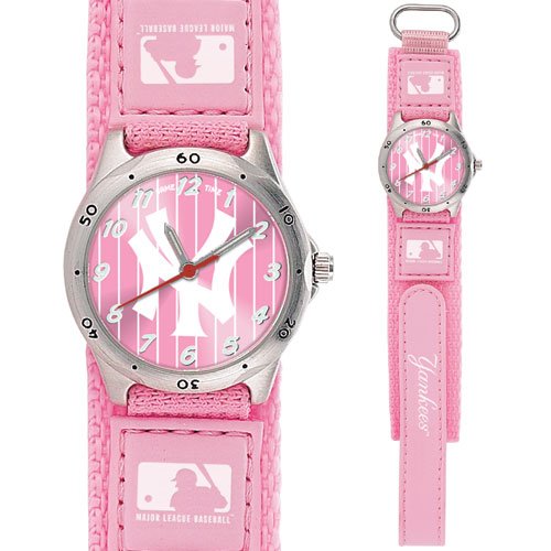 GAME TIME NEW YORK YANKEES PINSTRIPE FUTURE STAR SERIES WATCH PINK LIFETIME WARRANTY FREE SHIPPING