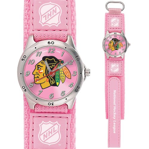 GAME TIME CHICAGO BLACKHAWKS FUTURE STAR SERIES WATCH PINK LIFETIME WARRANTY FREE SHIPPING