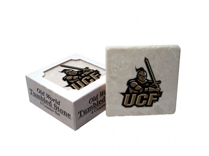 CENTRAL FLORIDA KNIGHTS OLD WORLD TUMBLED STONE COASTER SET LIMITED EDITION FREE SHIPPING