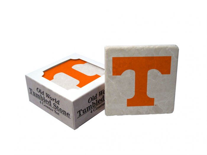 TENNESSEE VOLUNTEERS OLD WORLD TUMBLED STONE COASTER SET LIMITED EDITION FREE SHIPPING