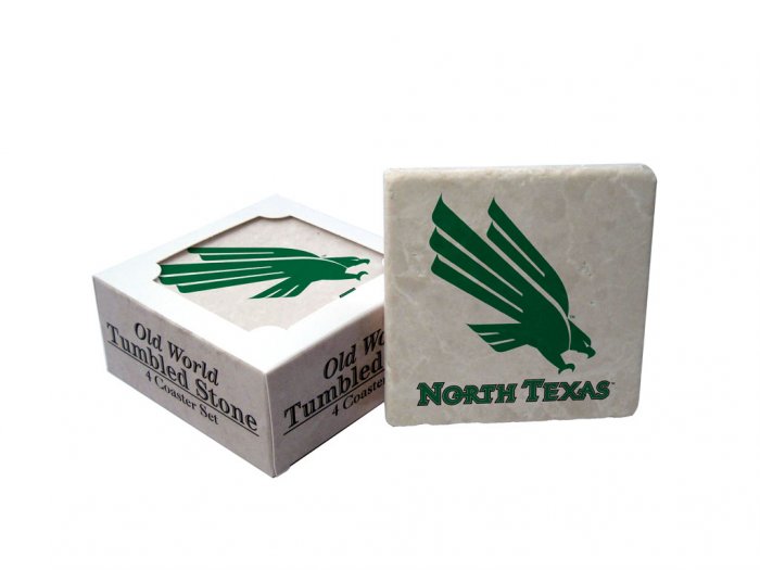 NORTH TEXAS EAGLES OLD WORLD TUMBLED STONE COASTER SET LIMITED EDITION FREE SHIPPING