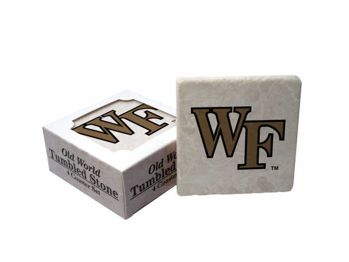 WAKE FOREST DEMON DECONS OLD WORLD TUMBLED STONE COASTER SET LIMITED EDITION FREE SHIPPING