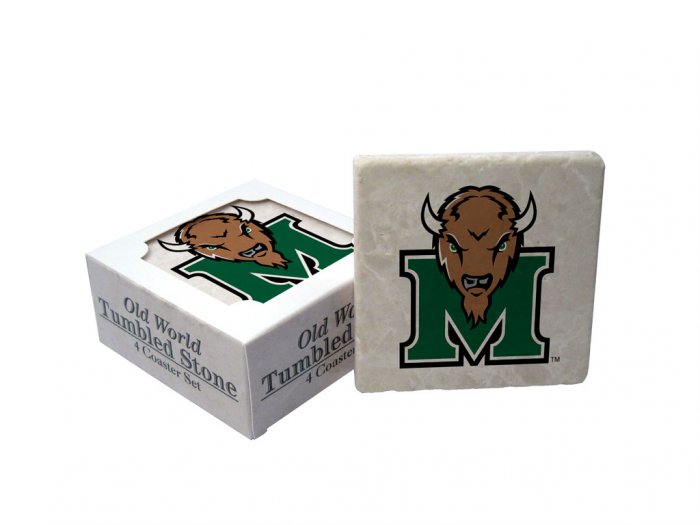 MARSHALL THUNDERING HERD OLD WORLD TUMBLED STONE COASTER SET LIMITED EDITION FREE SHIPPING