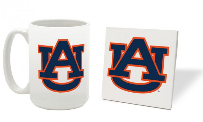 AUBURN TIGERS 15 OUNCE CLASSIC COLLECTION LOGO SERIES MUG WITH MATCHING COASTER FREE SHIPPING