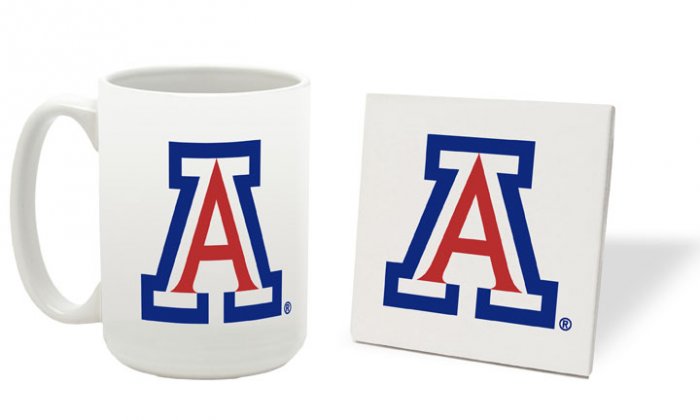 ARIZONA WILDCATS 15 OUNCE CLASSIC COLLECTION LOGO SERIES MUG WITH MATCHING COASTER FREE SHIPPING