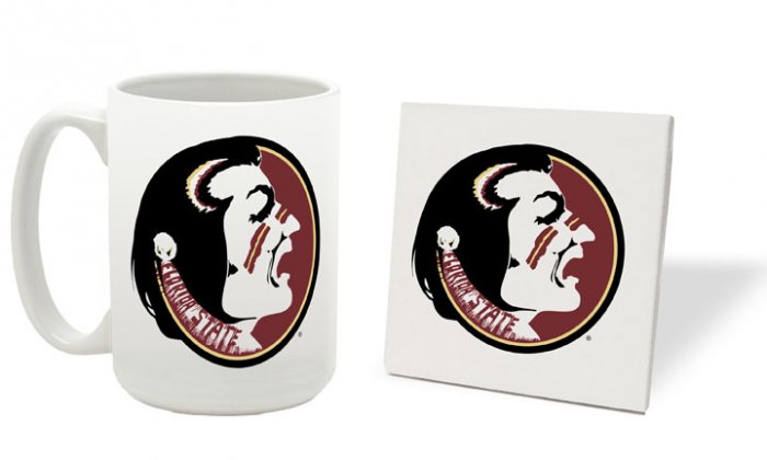 FLORIDA STATE SEMINOLES 15 OZ CLASSIC COLLECTION LOGO SERIES MUG WITH COASTER FREE SHIPPING