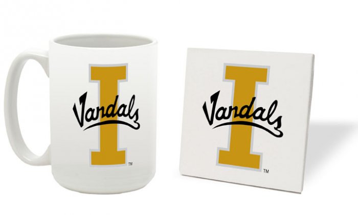 IDAHO VANDALS 15 OUNCE CLASSIC COLLECTION LOGO SERIES MUG WITH MATCHING COASTER FREE SHIPPING