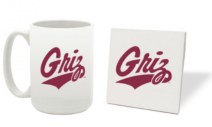 MONTANA GRIZZLIES 15 OUNCE CLASSIC COLLECTION LOGO SERIES MUG WITH MATCHING COASTER FREE SHIPPING