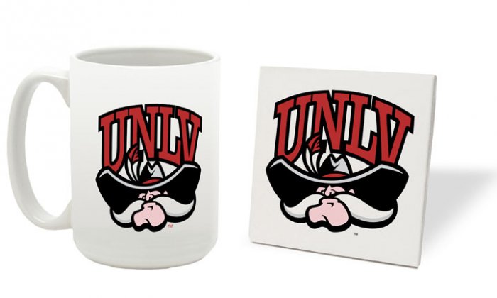 UNLV NEVADA - LAS VEGAS REBELS 15 OZ CLASSIC COLLECTION LOGO SERIES MUG WITH COASTER FREE SHIPPING
