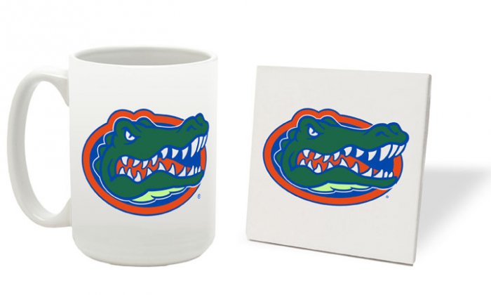 FLORIDA GATORS 15 OUNCE CLASSIC COLLECTION LOGO SERIES MUG WITH MATCHING COASTER FREE SHIPPING