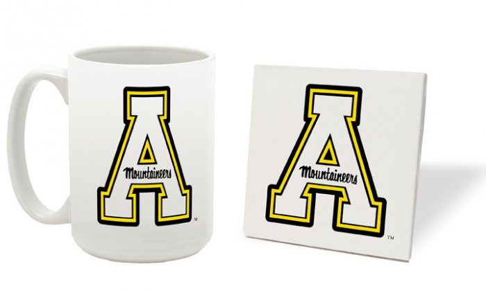 APPALACHIAN STATE MOUNTAINEERS 15 OZ CLASSIC COLLECTION LOGO SERIES MUG WITH COASTER FREE SHIPPING
