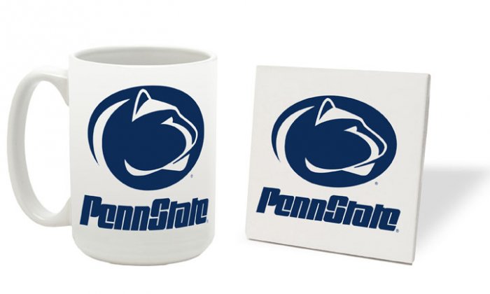 PENN STATE NITTANY LIONS 15 OZ CLASSIC COLLECTION LOGO SERIES MUG WITH COASTER FREE SHIPPING