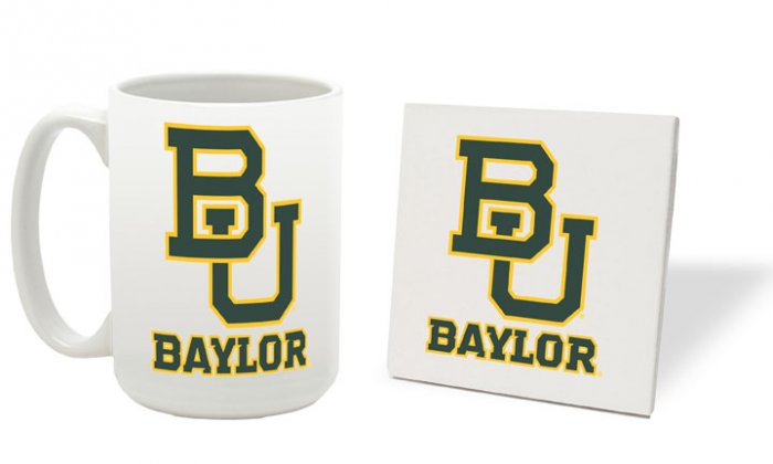 BAYLOR UNIVERSITY BEARS 15 OZ CLASSIC COLLECTION LOGO SERIES MUG WITH MATCHING COASTER FREE SHIPPING