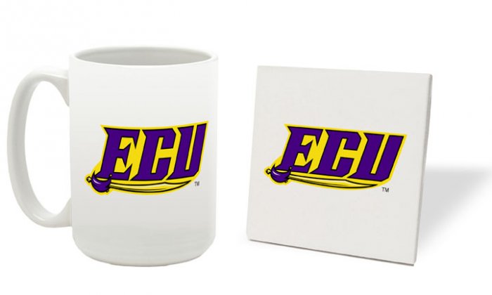 EAST CAROLINA PIRATES 15 OZ CLASSIC COLLECTION LOGO SERIES MUG WITH MATCHING COASTER FREE SHIPPING