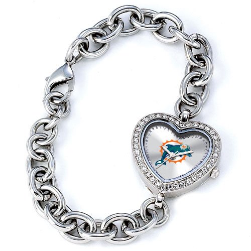 GAME TIME MIAMI DOLPHINS HEART WATCH FREE SHIPPING LIFETIME WARRANTY
