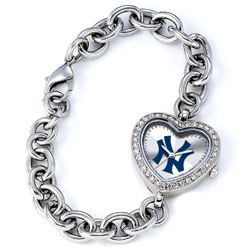 GAME TIME NEW YORK YANKEES HEART WATCH PINSTRIPE LOGO FREE SHIPPING LIFETIME WARRANTY