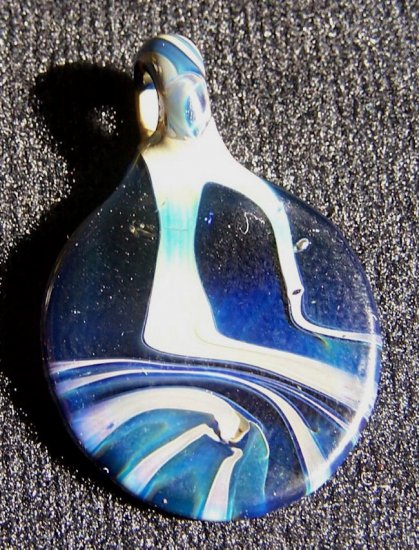 BORO HAND BLOWN ART GLASS PENDANT COIN STYLE BY JAMI